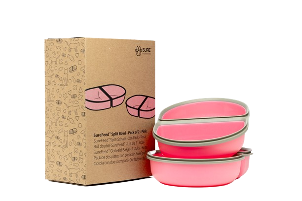 SureFeed Extra Matskål - Rosa / Delad 2-pack