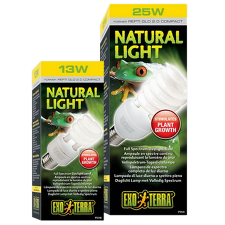 Naturlig lys UVA 2.0 - fullspektret dagslyspære svart 25 W - Reptil - Terrariebelysning - UV-lamper for terrarium - Exoterra