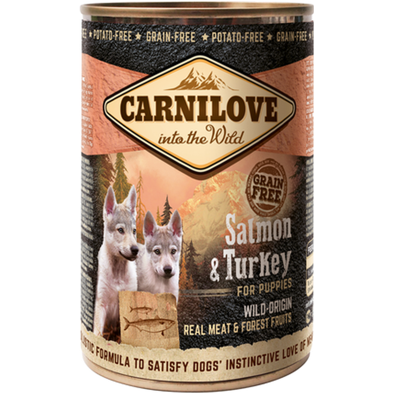 Carnilove - Dog Wild Meat Salmon & Turkey for Puppies 400 g - Koirat - Koiranruoka - Märkäruoka