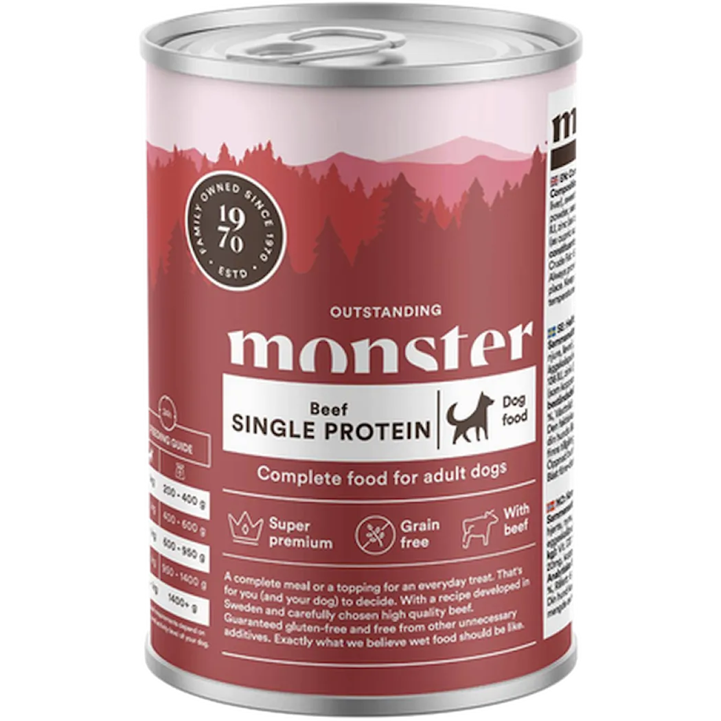 Monster Pet Food Dog Adult Single Beef Boks