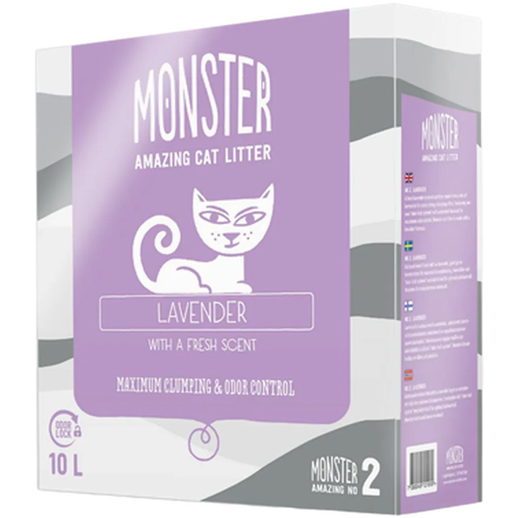 Monster Kattsand Lavendel 10 L