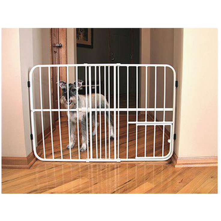 Pet Gate Tuffy Expandable With Small Pet Door White 66-107 x 61 cm - Hund - Hundburar - Hundhagar & Hundgrindar, Hund - Valp - Valphagar - Carlson - ZOO.se