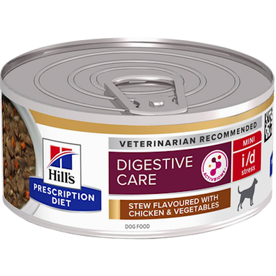 Preview of Hill'S Prescription Diet Dog i/d Digestive Care Stress Mini Chicken & Veg Stew Can - Wet Dog Food 156 g x 24