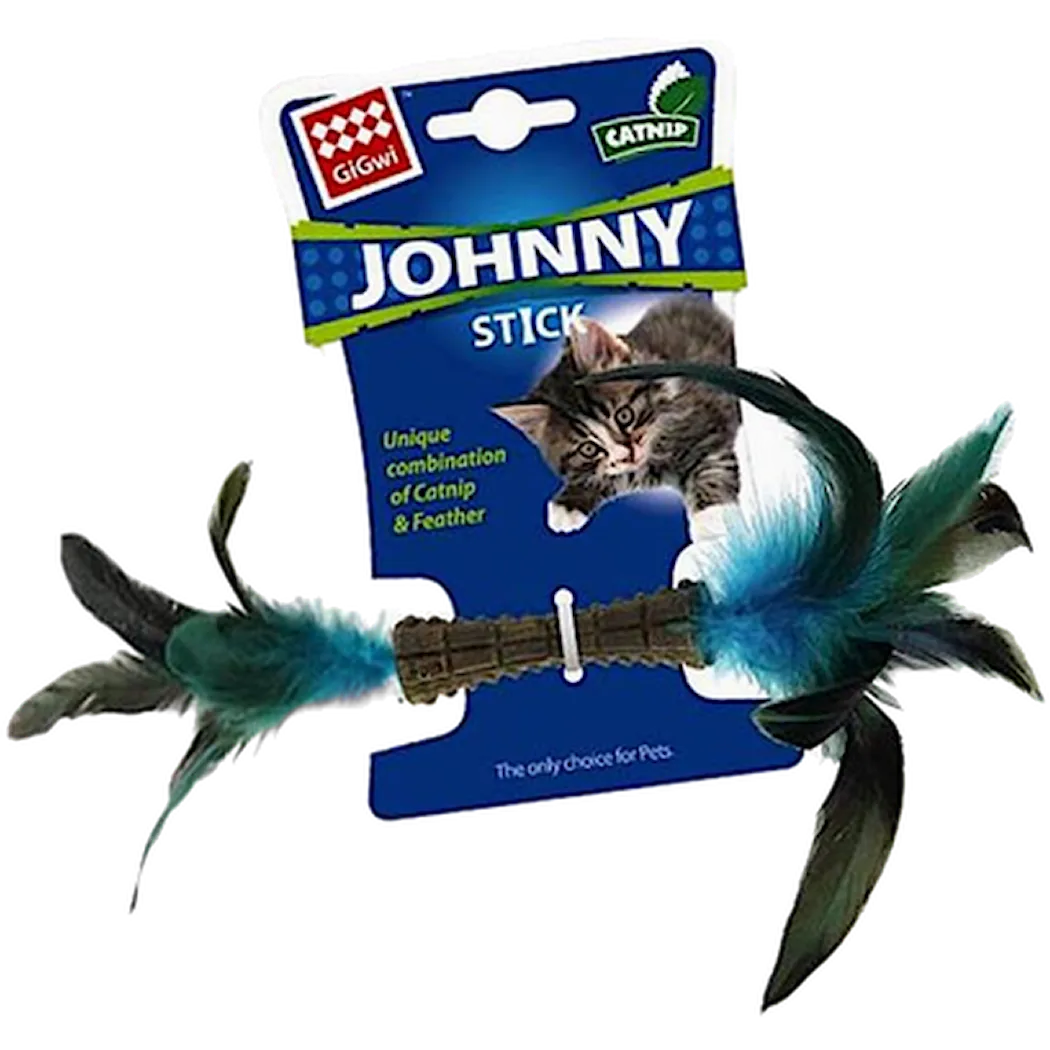 Johnny Stick Toy Catnip Feathers