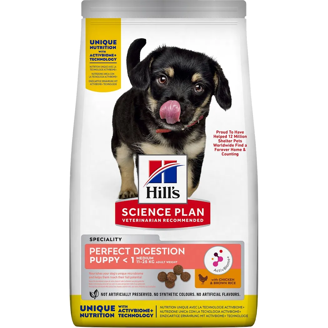Hills Science Plan Puppy Perfect Digestion Medium Chicken & Rice - Dry Dog Food