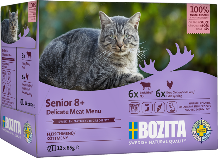 Bozita Katt - Senior 8+ Kött i Sås Multibox 12 x 85g - Katt - Kattfoder & kattmat - ZOO.se