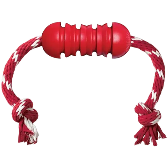 Dental with Rope Dog Toy Red Small