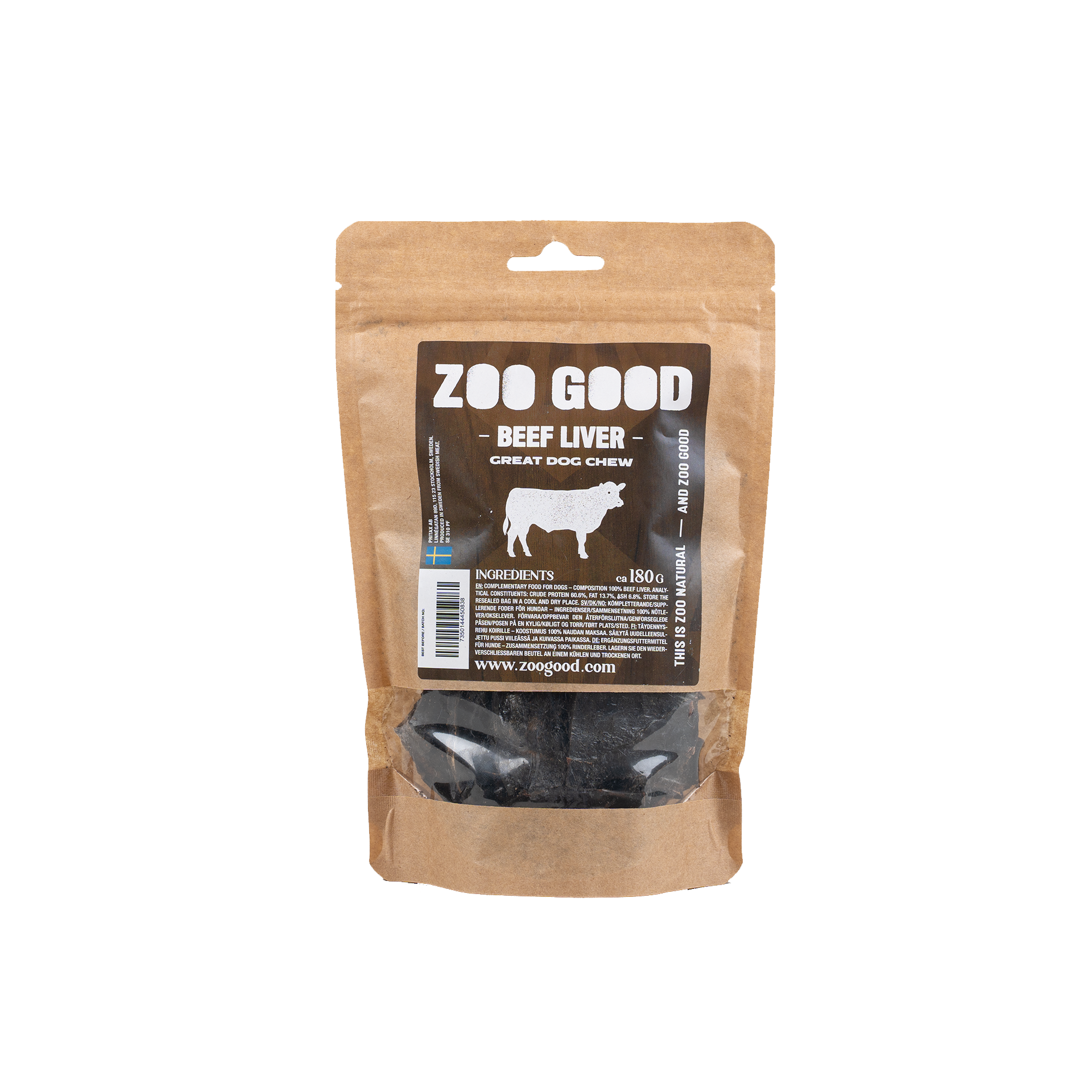 ZOO GOOD - Nötlever 180g - Hund - Hundgodis - Tuggrullar & Tuggpinnar - ZOO.se