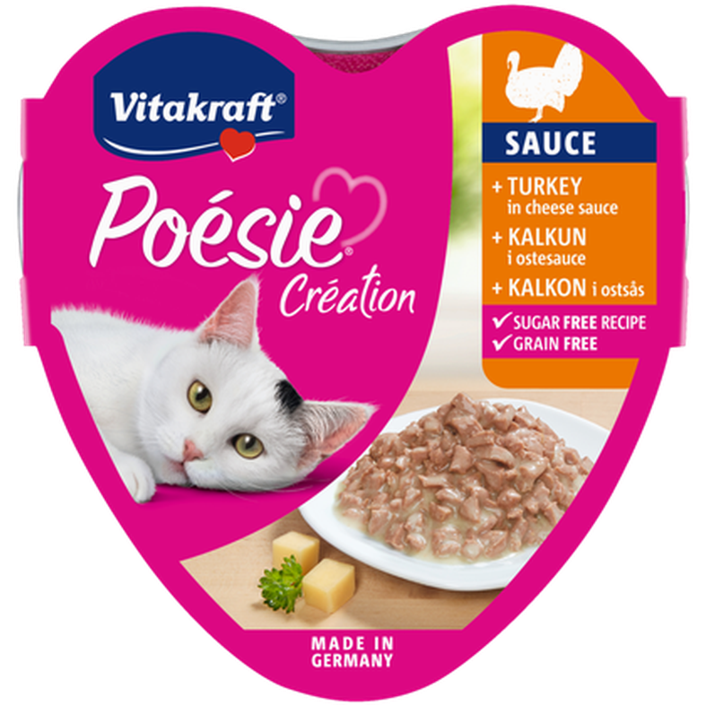 Vitakraft - Poesie Kalkon i Ostsås 85 g - Katt - Kattfoder & kattmat - Blötmat & våtfoder till katt - ZOO.se