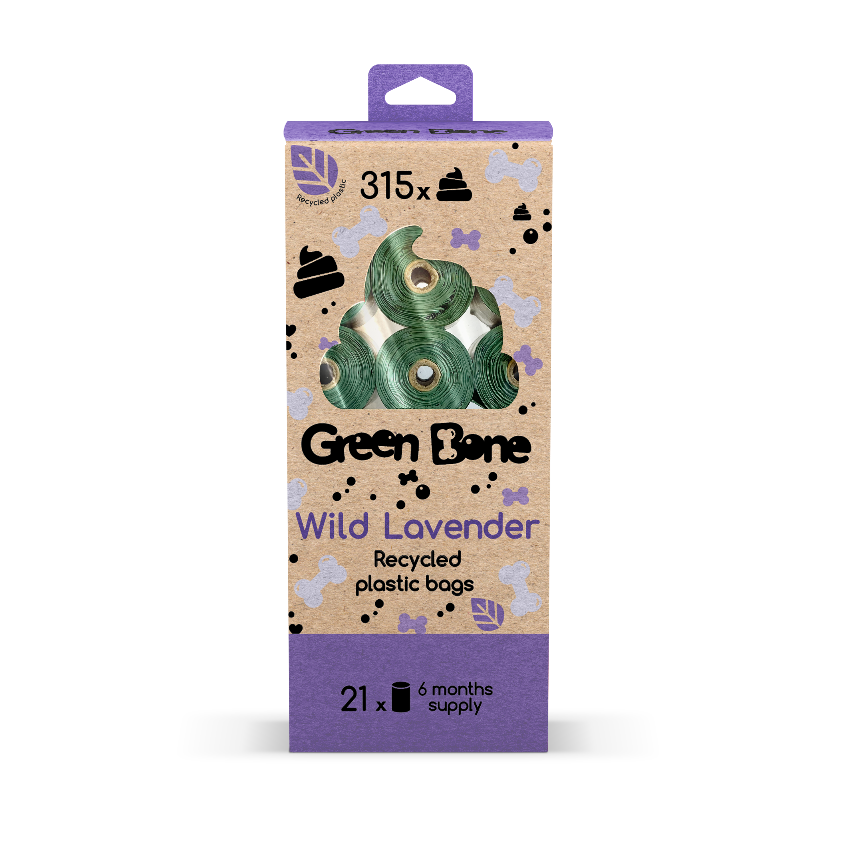 Green Bone Refill Wild Lavender biodegradable dog bags