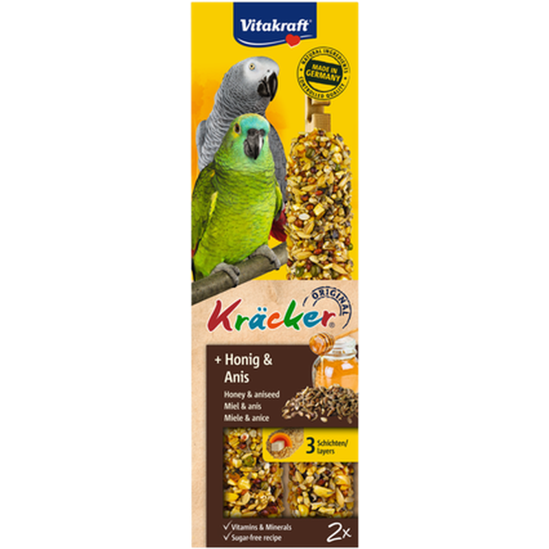 Vitakraft - Kräcker Papegoja Honung & Anis 2-pack - Fågel - Fågelgodis & Kräcker - ZOO.se
