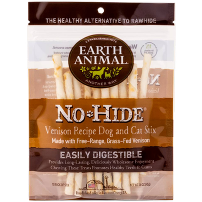 Earth Animal - No-Hide Venison Chew Stixs 45 g 10 pack - Hund - Hundgodis - ZOO.se