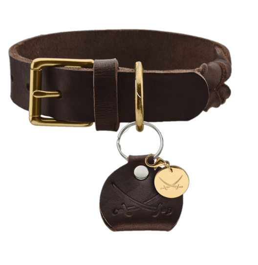 Hunter - Hundhalsband Sansibar Solid Cow Leather Mörkbrun S 40cm - Hund - ZOO.se