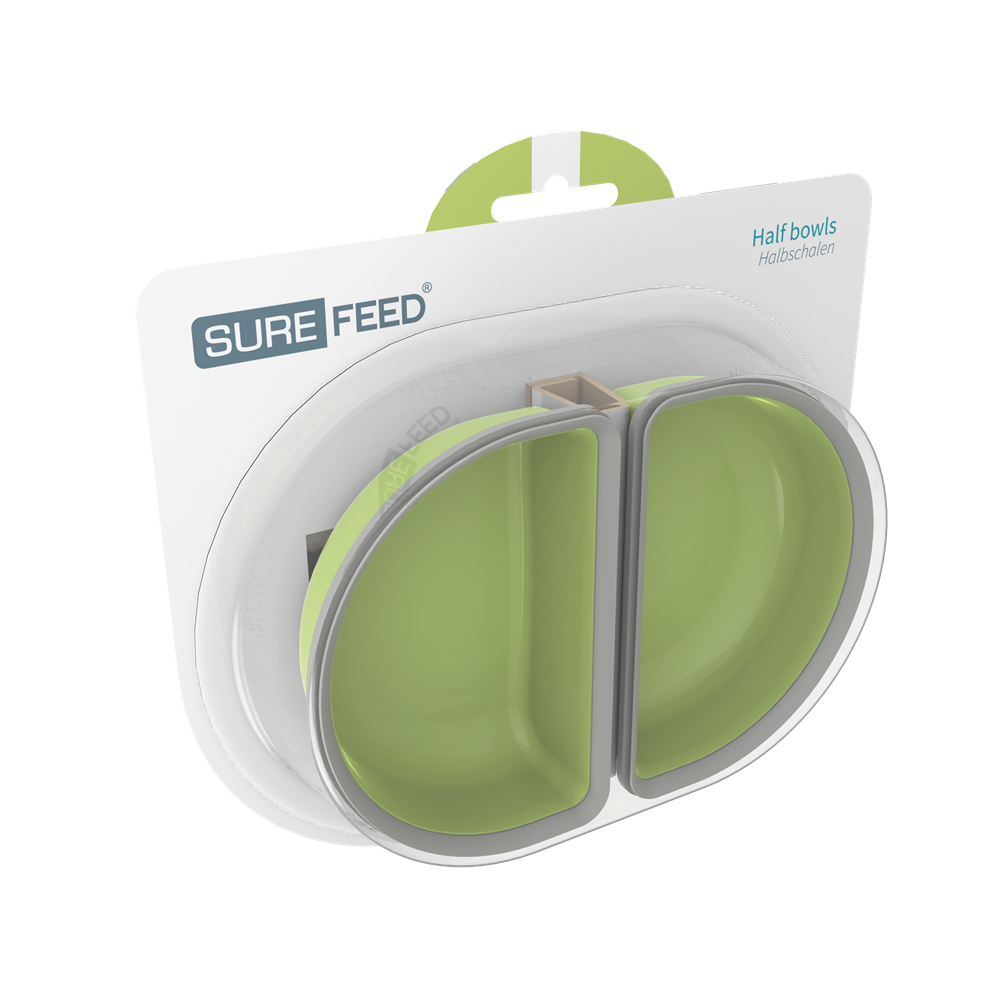 Feeder Half Bowl  Grön 2pack