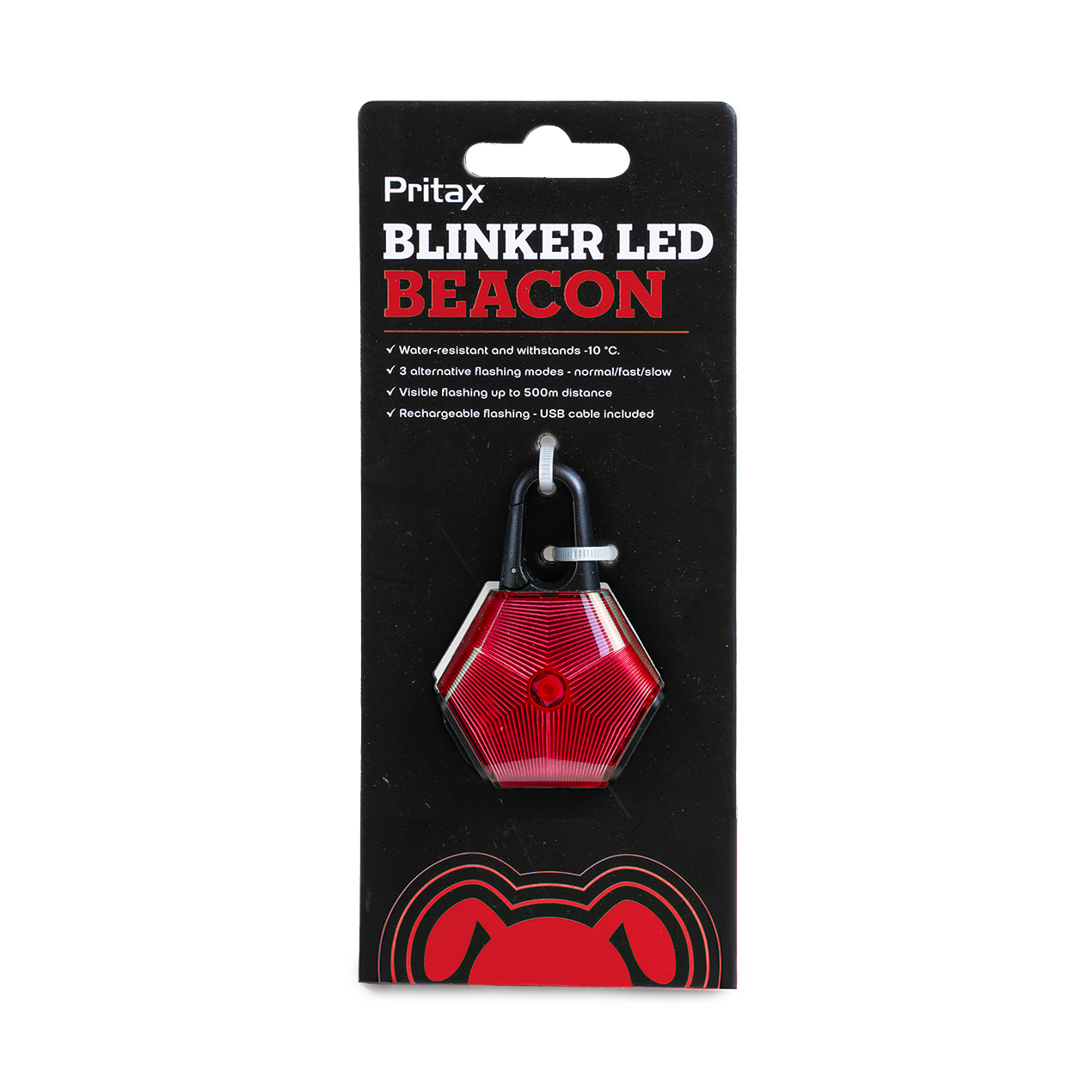 Blinker LED Beacon, 5x6,5cm, Röd