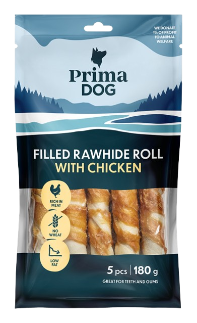 Prima Dog - Filled Rawhide with Chicken 5st 180 g - Hund - Hundgodis - ZOO.se