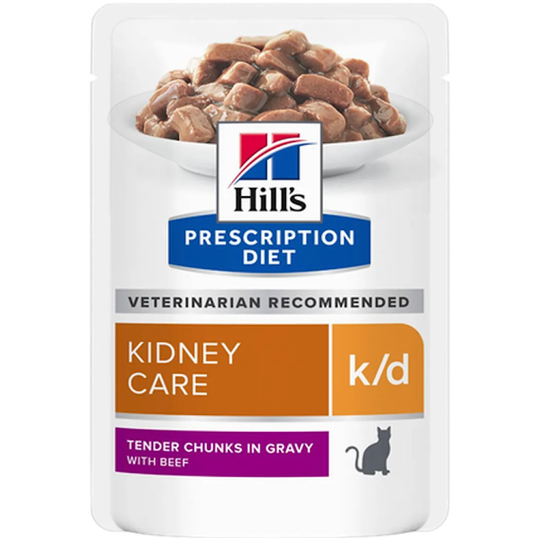 k/d Kidney Care Beef Pouch - Wet Cat Food 85 g x 12 st - Pouch