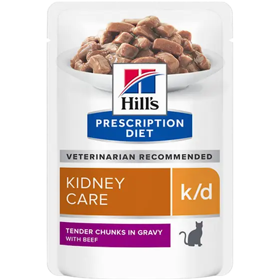 k/d Kidney Care Beef Pouch - Wet Cat Food 85 g x 12 st - Pouch