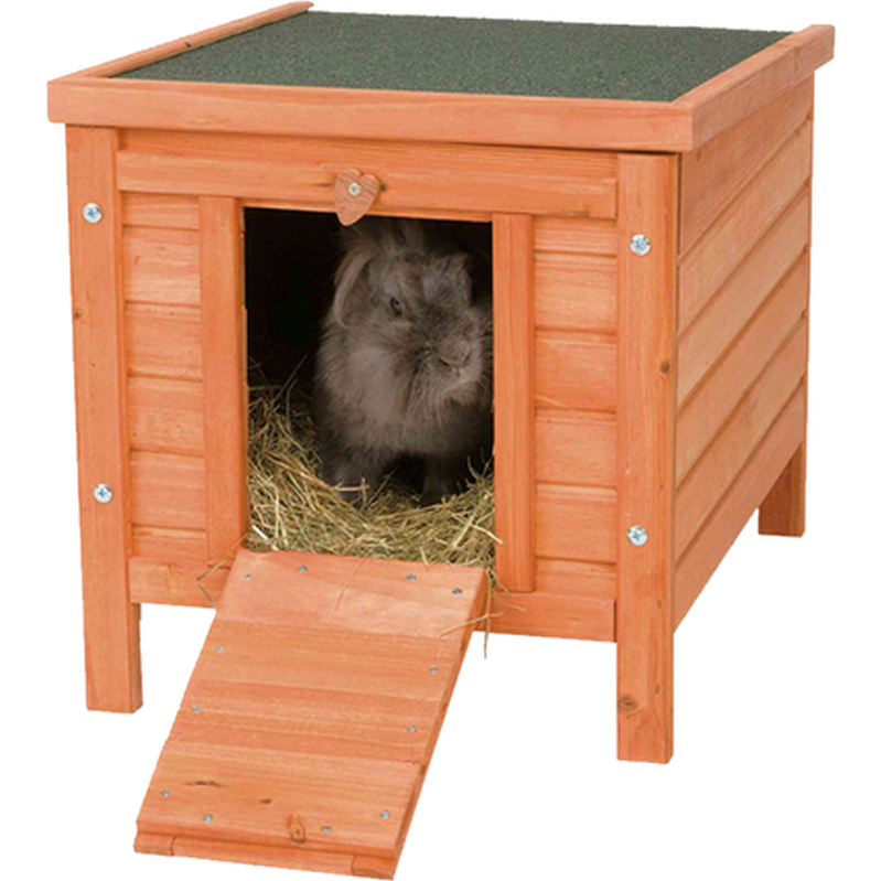 Natura Small Animal Home Door Flap Brown 60 x 47 x 50 cm - Smådjurstillbehör - Hus & Burinredning för smådjur - Kaninhus & Smådjurshus - Trixie - ZOO.se