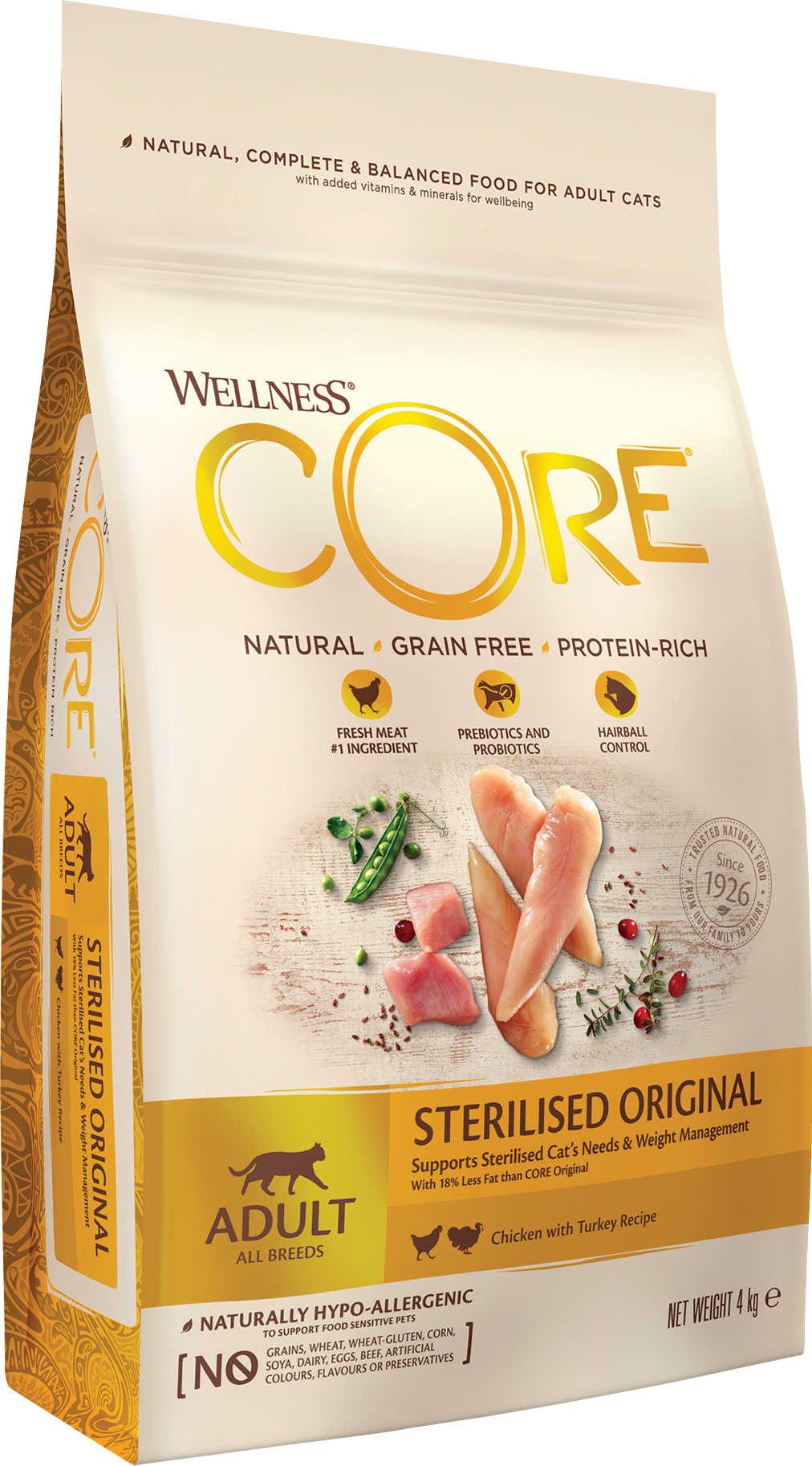 CORE Petfood - Cat Adult Sterilised Grain Free Chicken & Turkey Dry 4 kg - Katt - ZOO.se