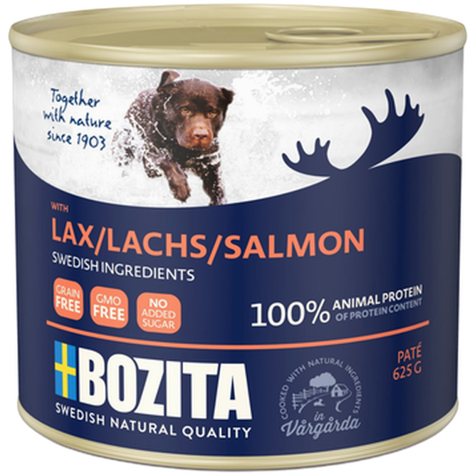 Naturals Salmon paté 12 x 625 g - Hund - Hundmat & hundfoder - Våtmat & Våtfoder för hund - Bozita Hund - ZOO.se