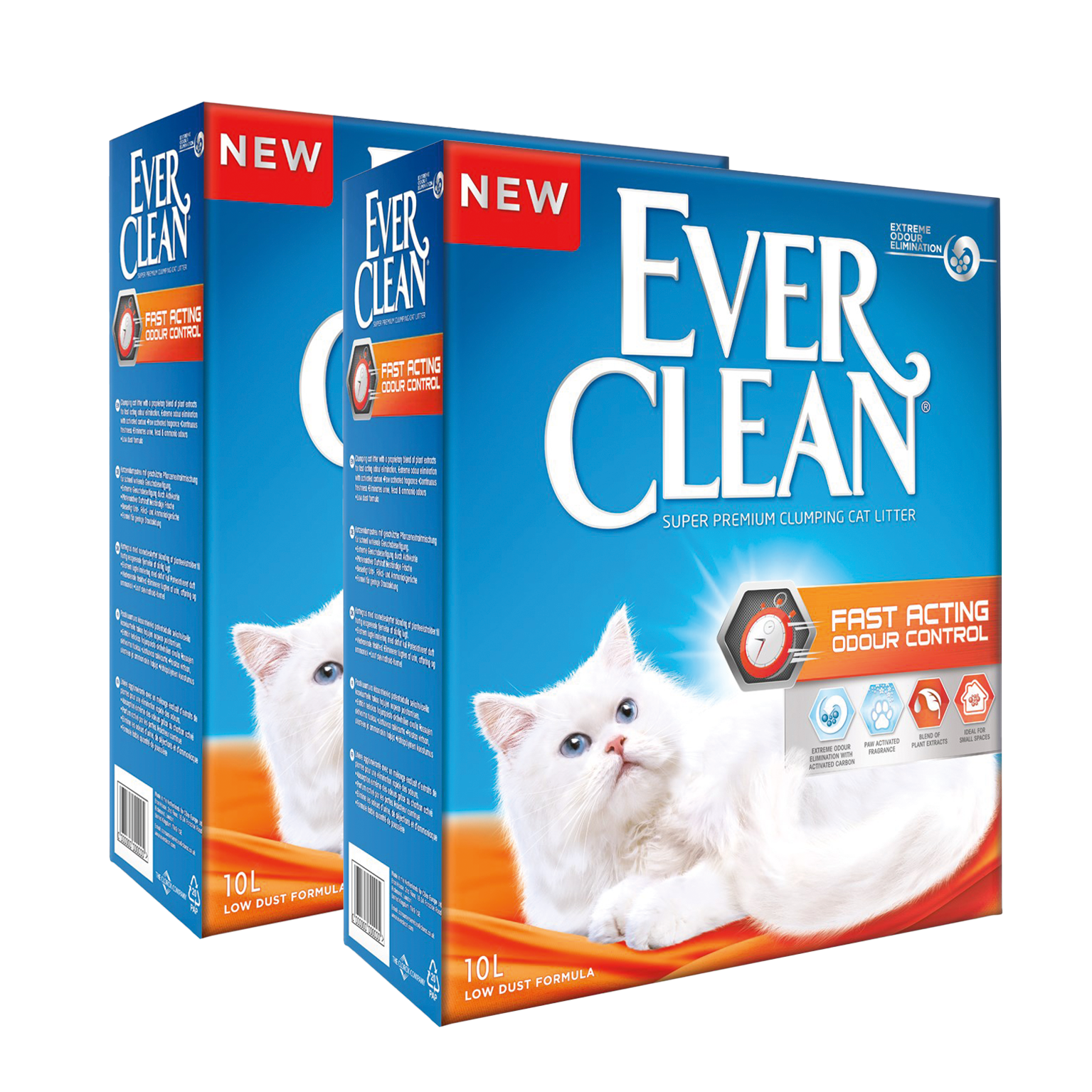 Ever Clean - Fast Acting - Cat Litter 10 L x 2 - Katt - Kattesand & kattestrø - Klumpdannende kattesand - ZOO.no