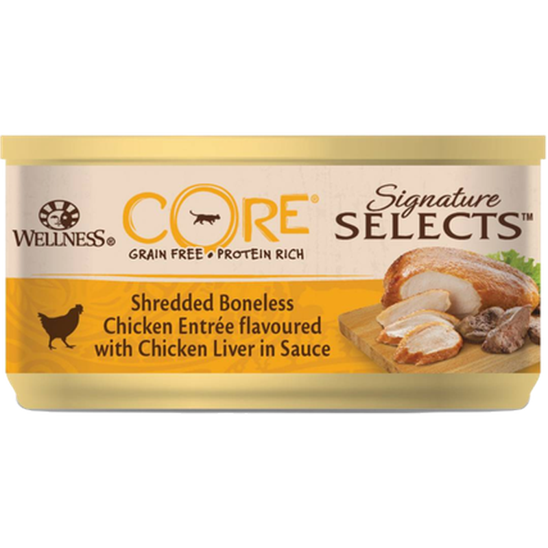 Cat Adult Signature Selects Shredded Chicken & Chicken Liver Wet 79g x 24
