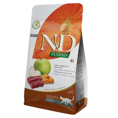 Farmina - Cat N&D Pumpkin & Venison Torrfoder 1,5 kg - Katt - Kattfoder & kattmat - ZOO.se