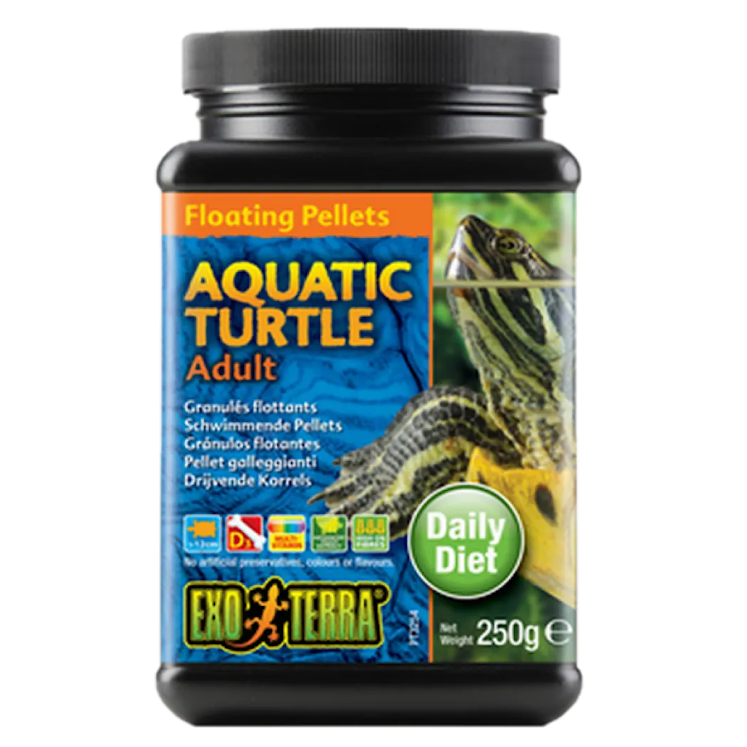 Exoterra Aquatic Turtle Adult - flytende pellets, svart 250 g