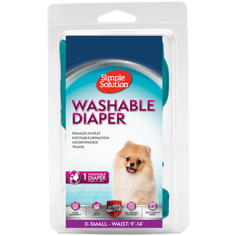 Washable Reusable Diaper Female Dog Small - Hund - Hundvård & Tillskott - Tikskydd Pinkskydd & Blöjor - Simple Solution - ZOO.se