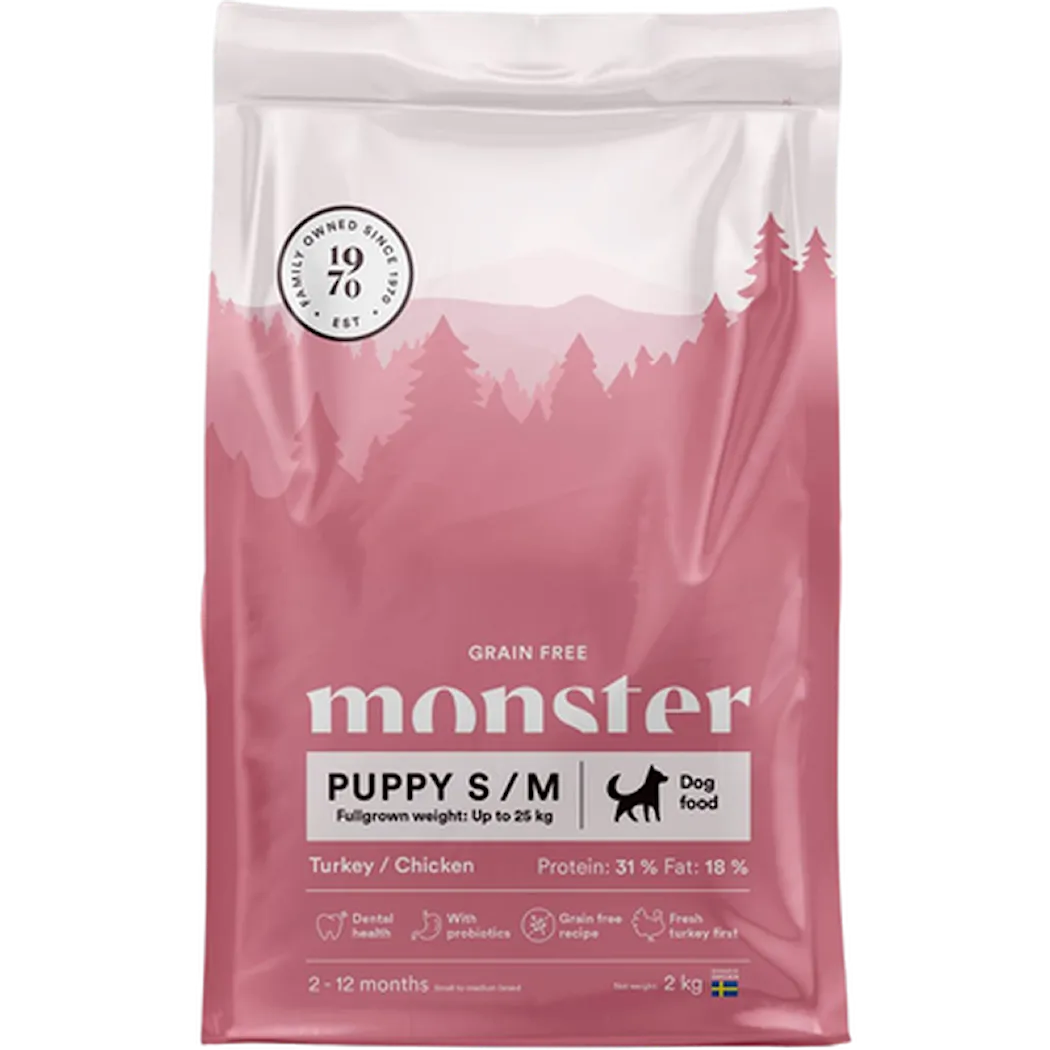 Monster Pet Food Dog Original Grain Free Puppy S/M Turkey & Chicken