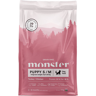 Preview of Monster Pet Food Dog Original Grain Free Puppy S/M Turkey & Chicken 12 kg