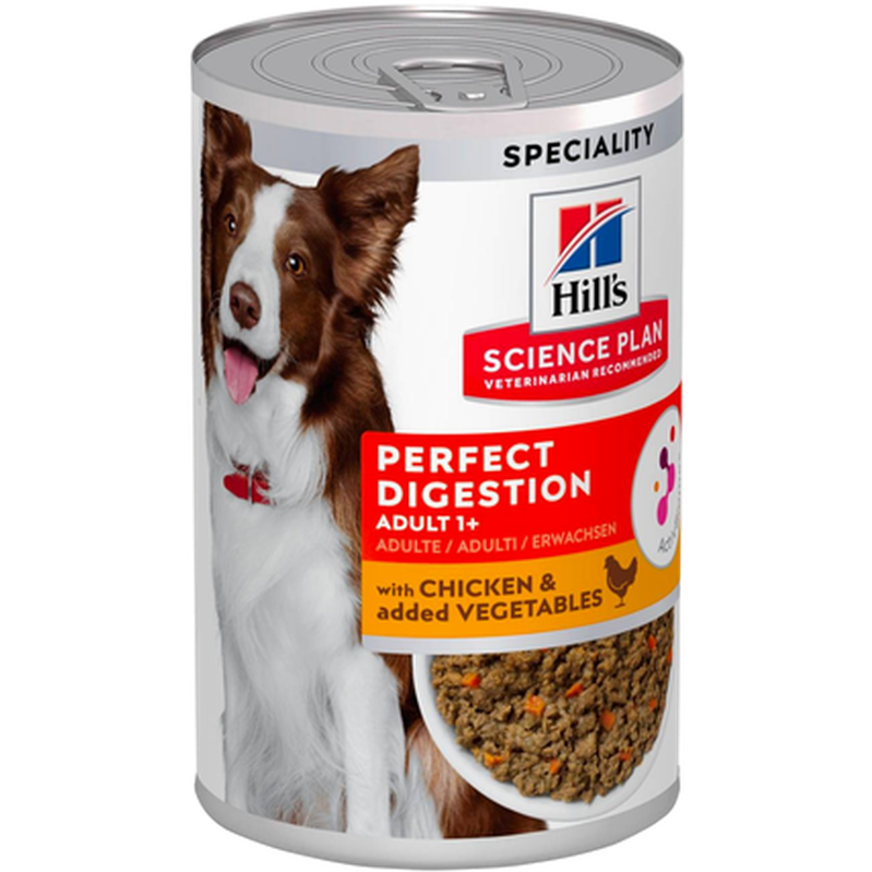 Hills Science Plan - Adult Perfect Digestion Chicken Canned - Wet Dog Food 12 x 363 g - Hund - ZOO.se