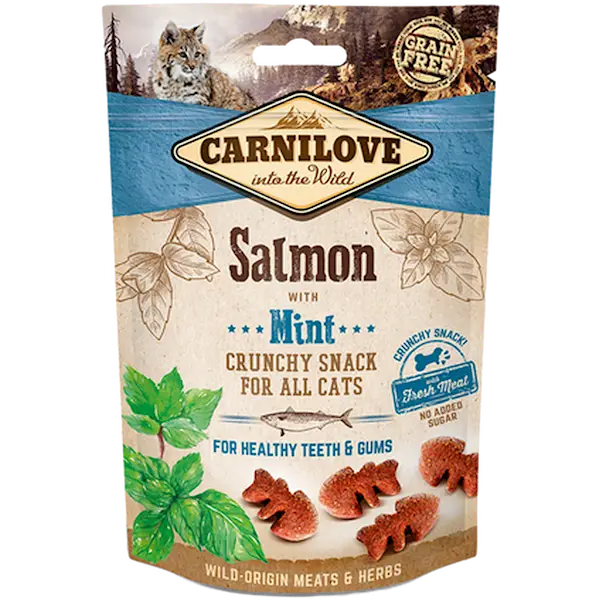 Cat Crunchy Snack Salmon & Mint 50 g x 10 st