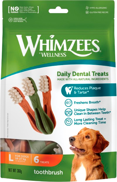 Whimzees - Toothbrush Star Dental Large 6 st - Hund - Hundgodis - ZOO.se