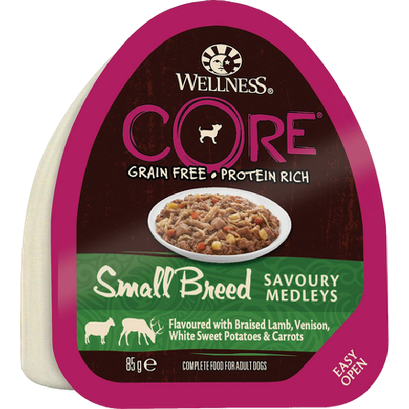 Dog Adult Savoury Medleys Small Breed Lamb, Venison, Sweet Potatoes & Carrots Wet 12 x 85 g - Hund - Hundmat & hundfoder - Våtmat & Våtfoder för hund - CORE Petfood - ZOO.se