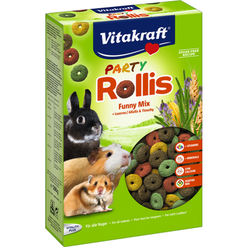 Vitakraft - Party Rollis Funny Rings 500g x 7 - Smådjur - Godis & Gnagstänger - ZOO.se