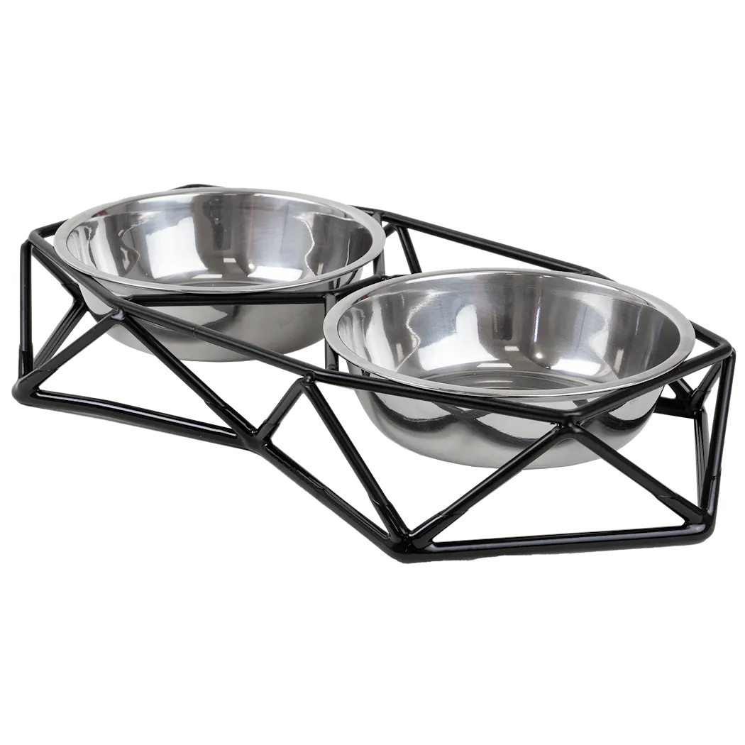 Selected by ZOO Double bowl set Pentagon Black M