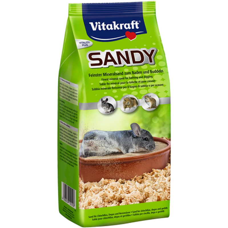 Vitakraft - Sandy Badsand Chinchilla Beige 1 kg - Smådjur - Bottenströ & Bomaterial - ZOO.se
