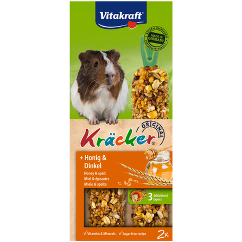 Vitakraft - Crackers Marsvin Honning 2-pakning - Smådyr - Godbiter og gnagestenger - Frøstenger og Kräcker - ZOO.no