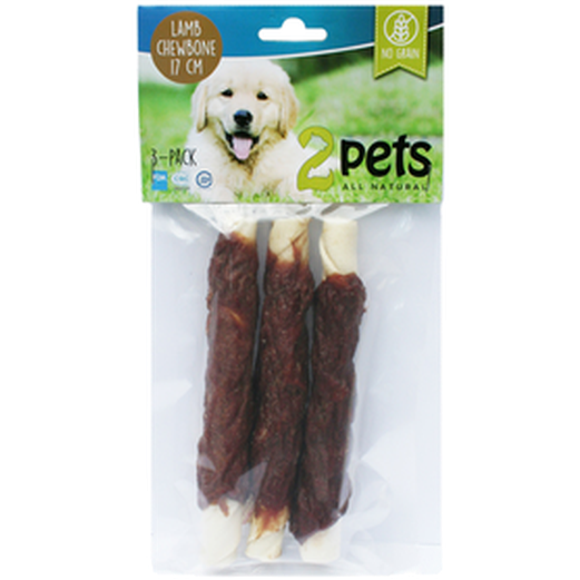 2 pets - Dogsnack Lamb Chewbone 17cm/3st - Hund - Hundgodis - ZOO.se