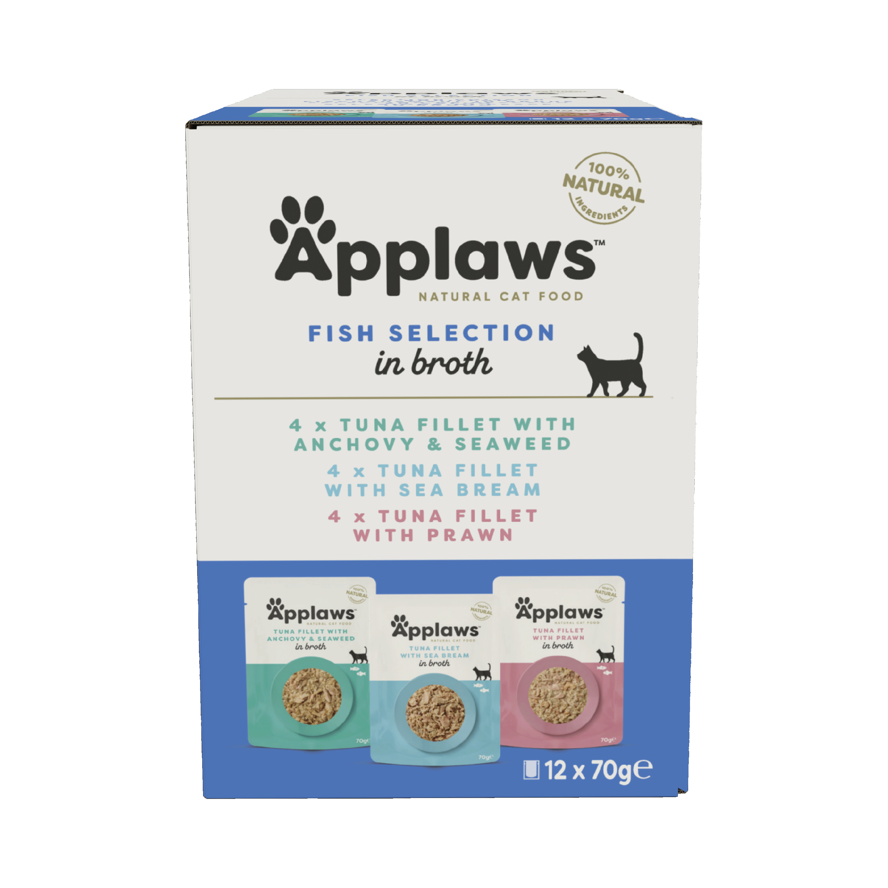 Applaws - Cat Pouches Fish Selection in Broth 12x70 g - Katt - Kattfoder & kattmat - ZOO.se