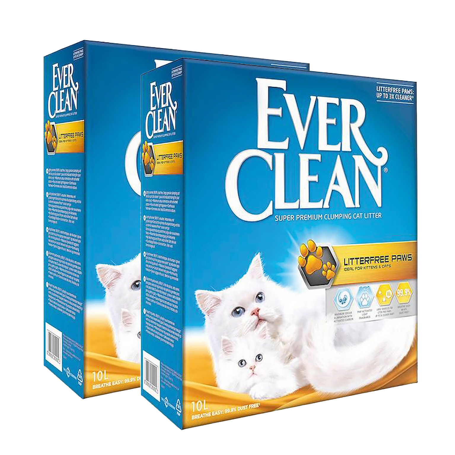 Litterfree Paws - Cat Litter 10 L x 2 - Katt - Kattesand & kattestrø - Klumpdannende kattesand - Ever Clean