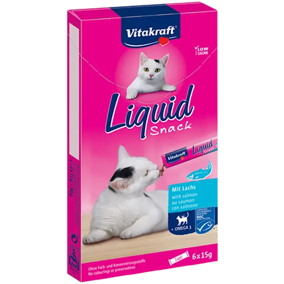 Cat Liquid-Snack Lax Pink 6-pack, 15 g
