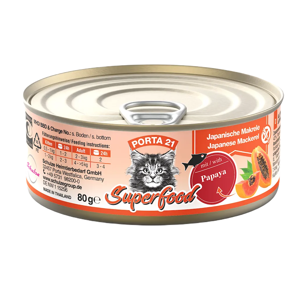 Porta21 Feline Superfood - Makrell med papaya 80 g