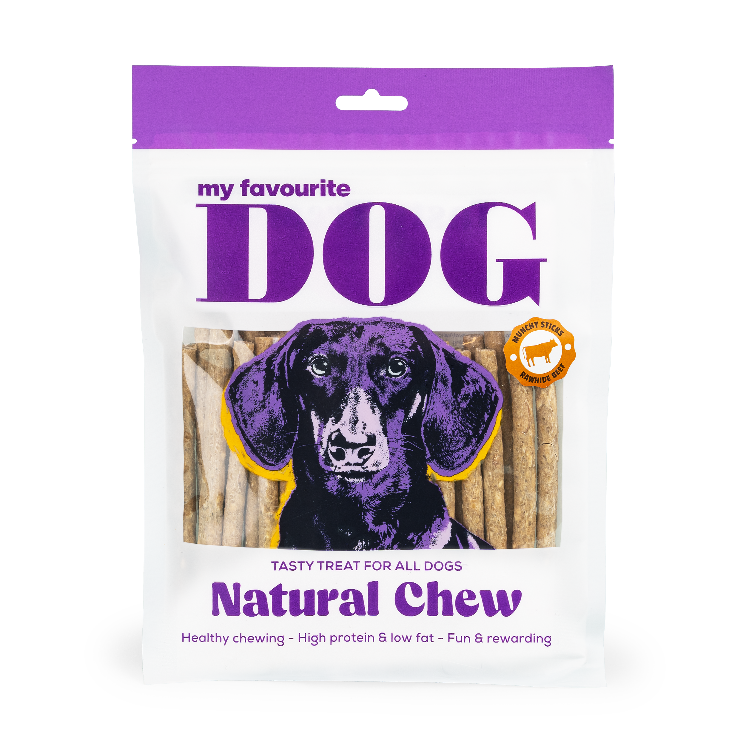 My favourite DOG - Munchy Sticks - Natural 8-9mm, 12,5 cm, 300 g, 30-pk. - Hund - Hundegodbiter & tyggebein - Tyggeruller & tyggepinner - ZOO.no