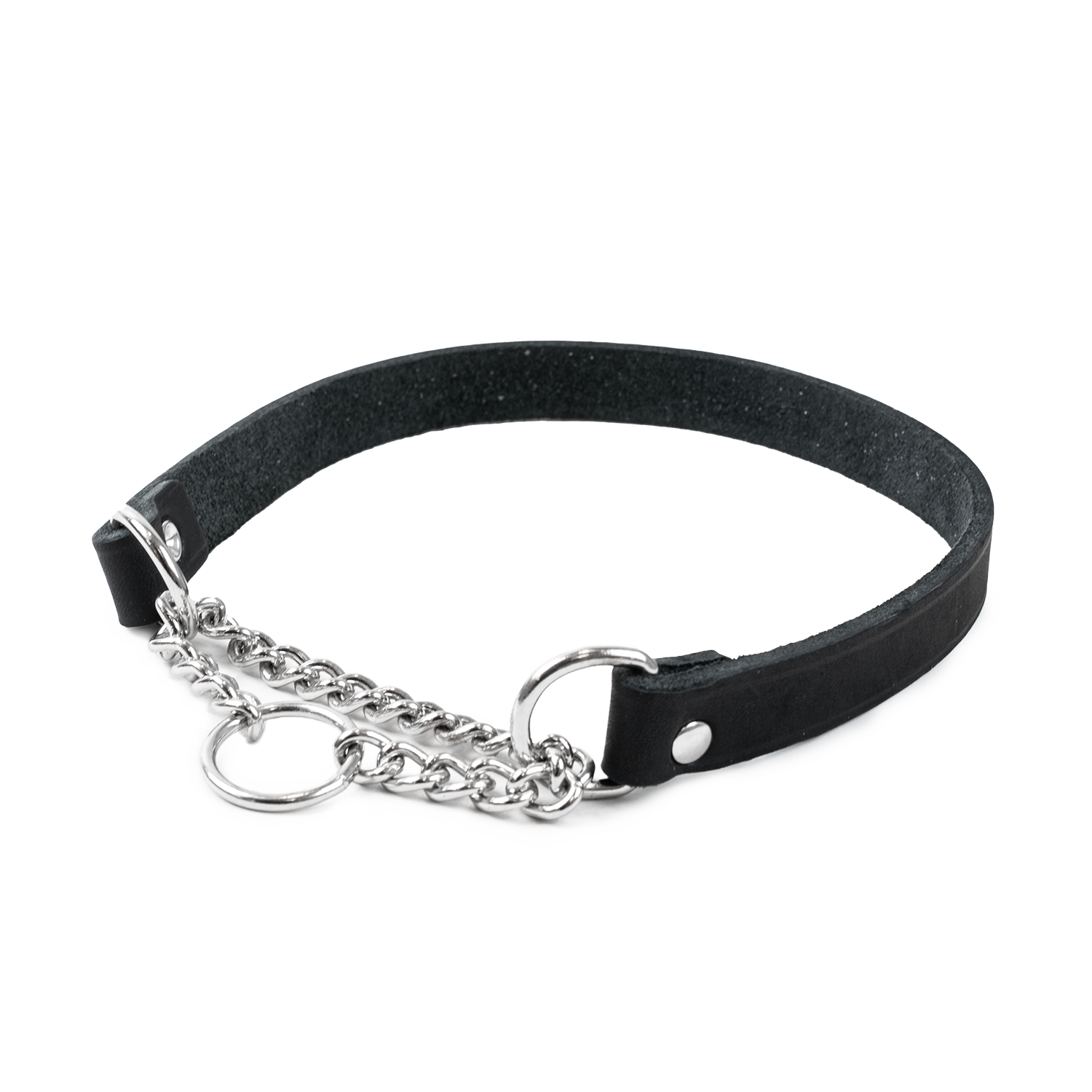 Selected by ZOO Läderhalsband Hera halvstryp Svart