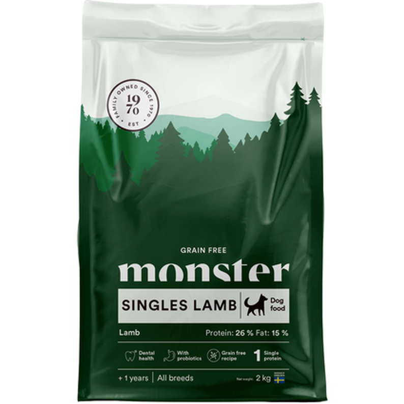 Dog Grain Free Singles Lamb All Breed 12 kg - Hund - Hundmat & hundfoder - Torrfoder för hund - Monster Pet Food - ZOO.se