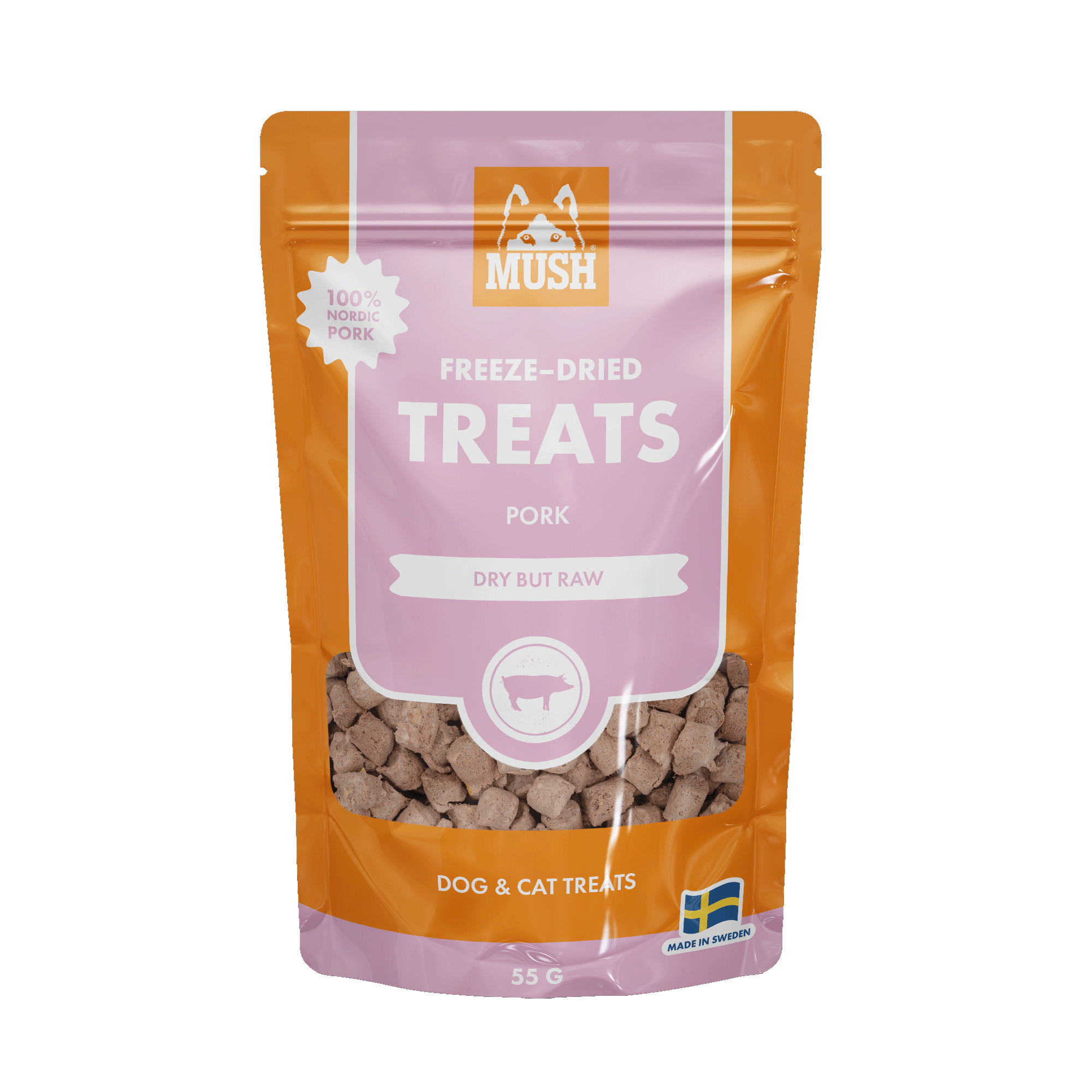 Mush - Treats Frystorkat Gris 55 g - Hund - Hundgodis - Träningsgodis & belöningsgodis - ZOO.se
