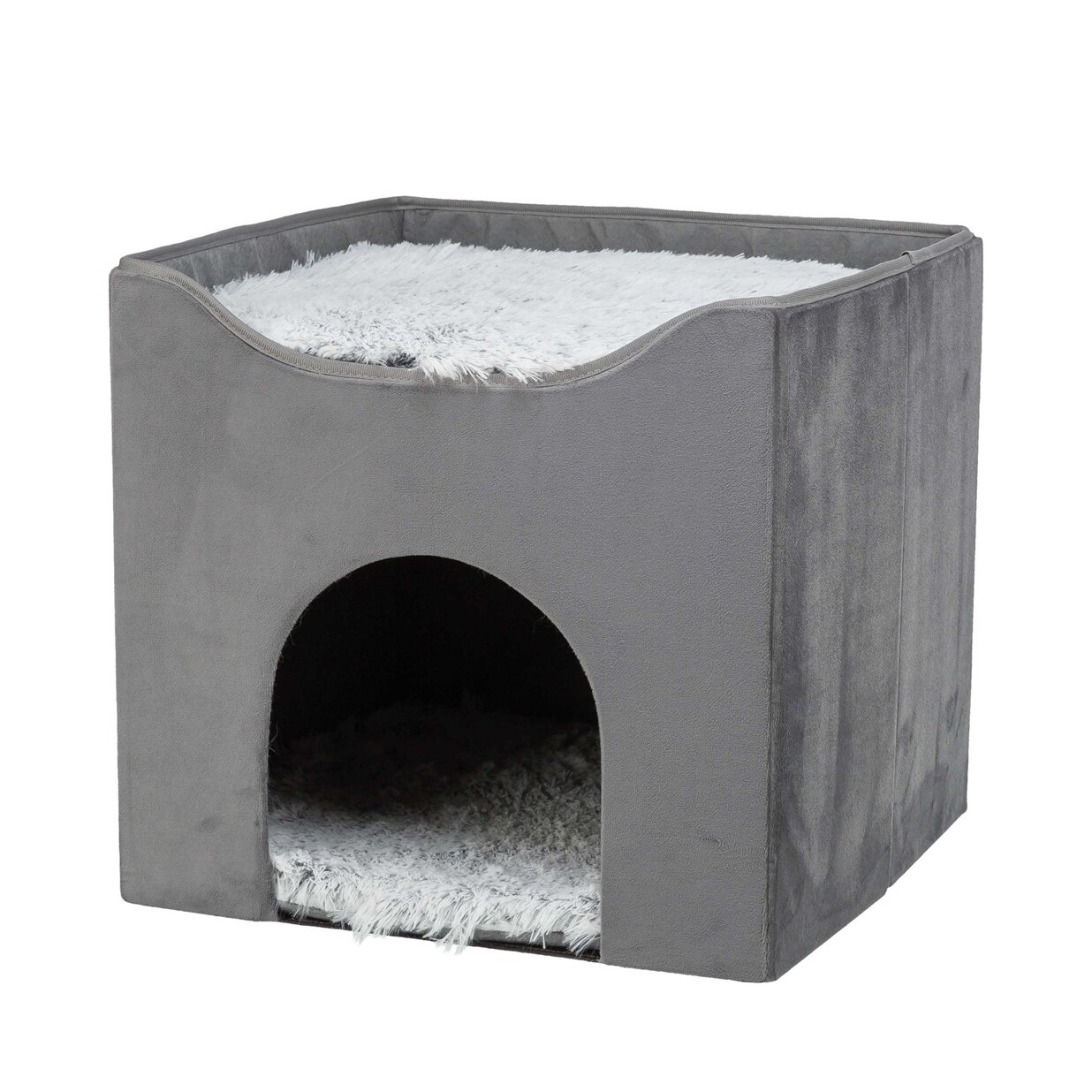 Harvey Cave, 38×38×38 cm, grå/vitsvart